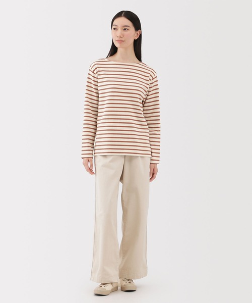 無印良品（MUJI） tシャツ 婦人 太番手ボートネック長袖Tシャツ