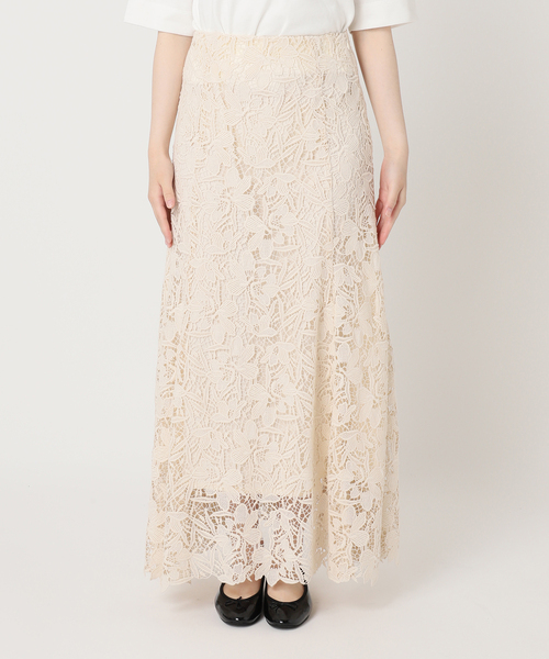 IENA スカート フラワーレース フレアスカート : ZOZOTOWN Yahoo
