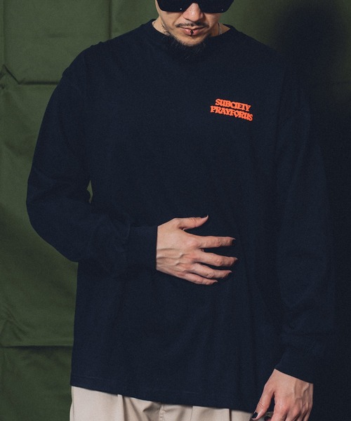 「Subciety」 長(zhǎng)袖Tシャツ LARGE スミクロ メンズ