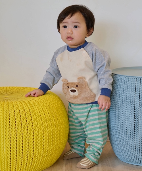 kladskap（クレードスコープ） ベビー服 ロンパース クマ長袖Tシャツ 
