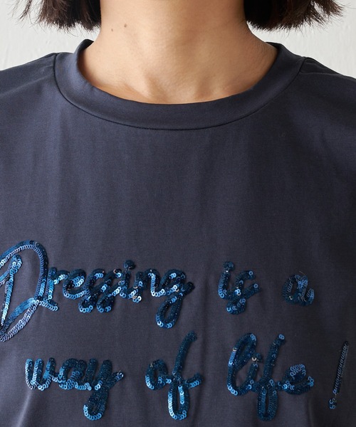 「COLLAGE GALLARDAGALANTE」 半袖カットソー FREE ネイビー レディース_画像8