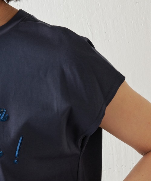 「COLLAGE GALLARDAGALANTE」 半袖カットソー FREE ネイビー レディース_画像9