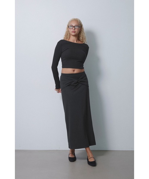 新品未開封☆Wellness　Twist Slit Skirtブラウン S ALEXIA STAM（アリシアスタン） スカート Wellness Twist Slit Skirt