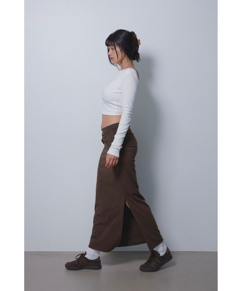 Paloma Wool ALEXIA レイヤード　スカート付きパンツ　ブラウン ALEXIA STAM（アリシアスタン） スカート Wellness Twist Slit Skirt