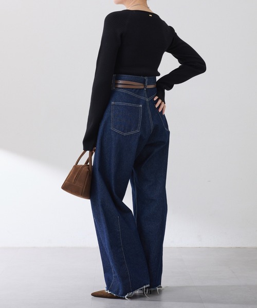 COLLAGE GALLARDAGALANTE 深スクエアリブニット COLLAGE GALLARDAGALANTE｜深スクエアリブニット | Rakuten Fashion