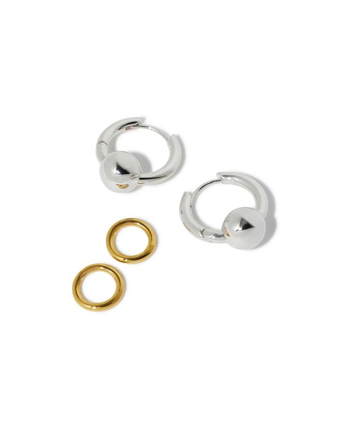 ピアス TWIN C BALL HOOPS メンズの画像