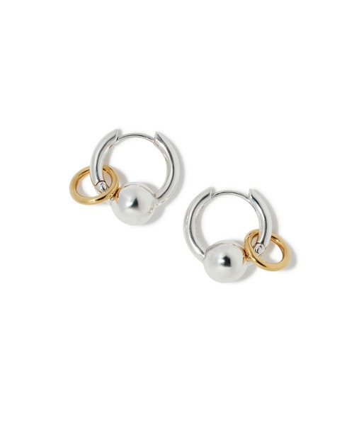 ピアス TWIN C BALL HOOPS メンズの画像