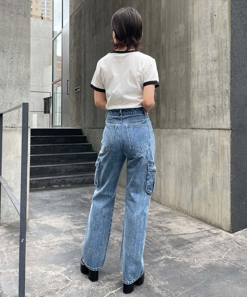 「ENVYM」 半袖Tシャツ FREE ホワイト レディース_画像4