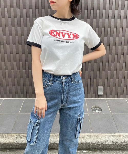「ENVYM」 半袖Tシャツ FREE ホワイト レディース_画像5