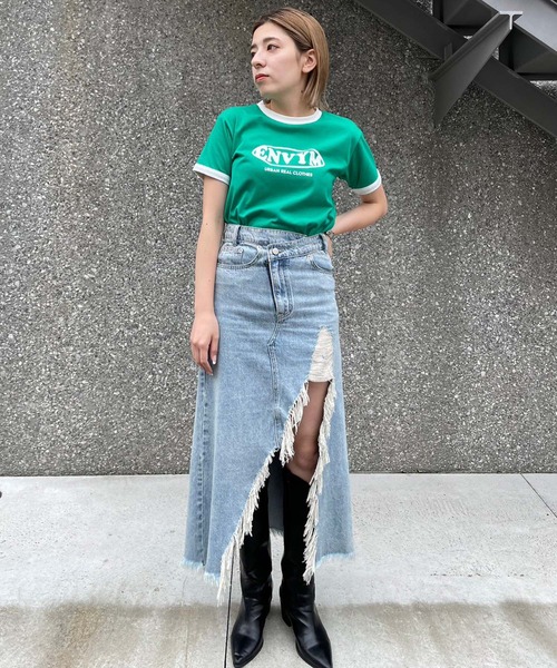 「ENVYM」 半袖Tシャツ FREE ホワイト レディース_画像7