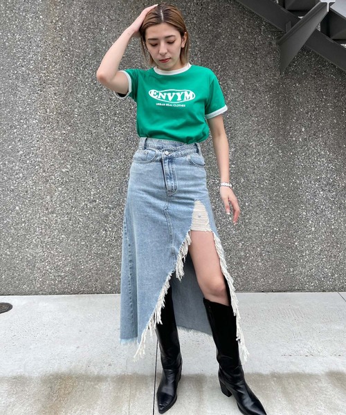 「ENVYM」 半袖Tシャツ FREE ホワイト レディース_画像8