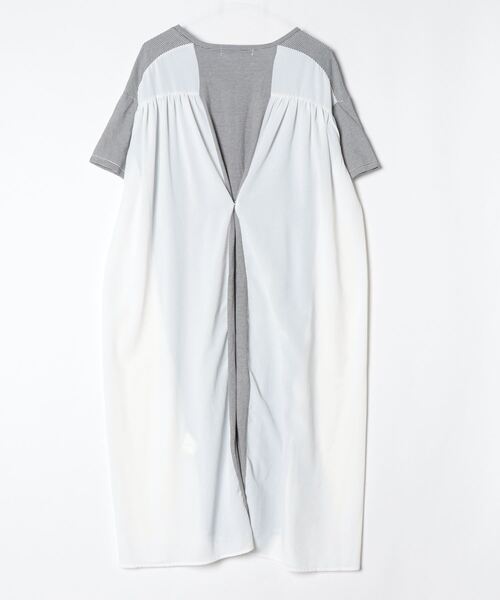 「MELROSE」 ボーダー柄半袖ワンピース - ホワイト レディース_画像2