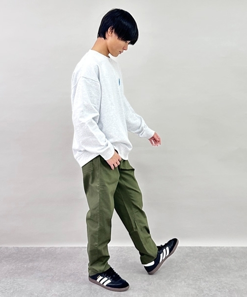 GLAZOS（グラソス） パンツ 綿ポリストレッチツイル・スリムパンツ 