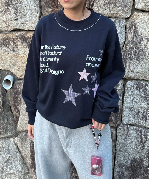 tシャツ ラインストーンチェックアップリケトップス メンズ レディース 