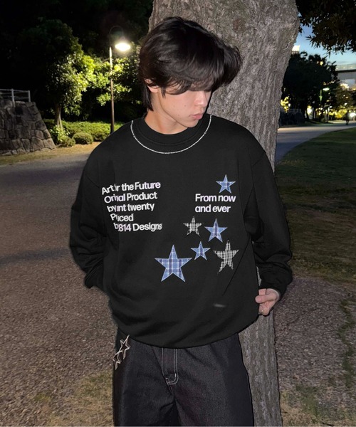 tシャツ ラインストーンチェックアップリケトップス メンズ レディース