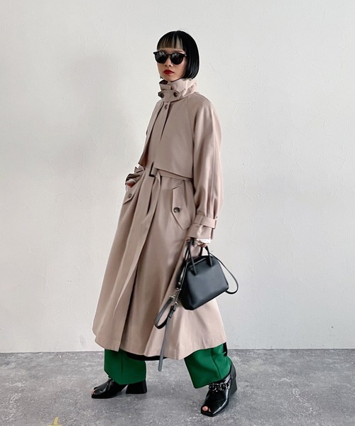 「PAGEBOY」 トレンチコート SMALL ブルー レディース_画像2