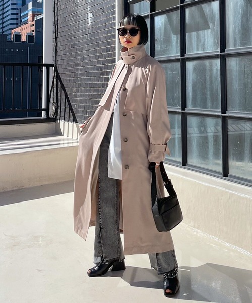 「PAGEBOY」 トレンチコート SMALL ブルー レディース_画像3
