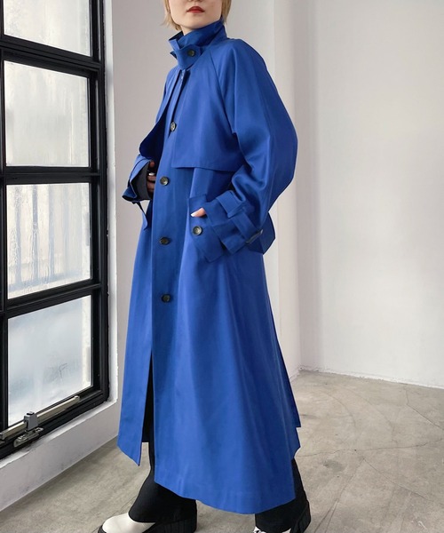 「PAGEBOY」 トレンチコート SMALL ブルー レディース_画像9