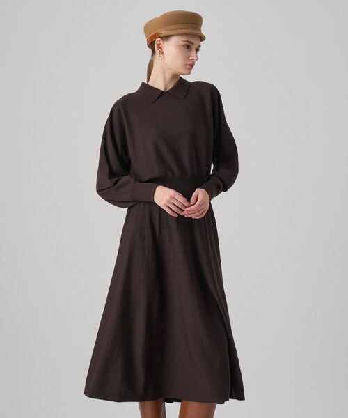 ☆美品☆アナイ ANAYI 襟付きワンピース ANAYI（アナイ） ワンピース ドルマントップフレア ワンピース