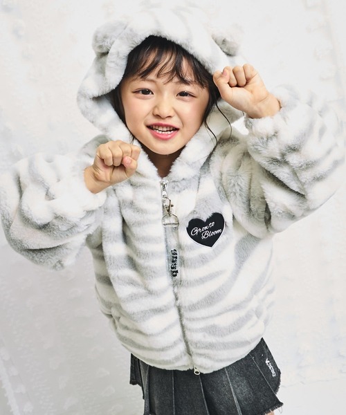 ANAP kids（アナップキッズ） ブルゾン アウター ワッペンロゴ ネコ耳