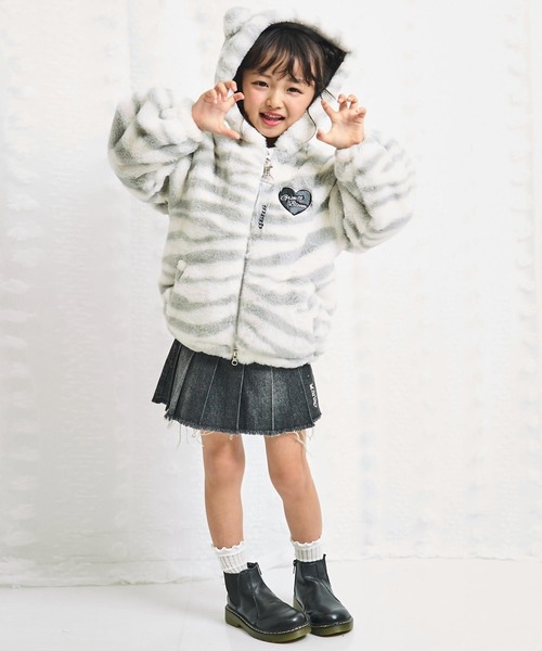 ANAP kids（アナップキッズ） ブルゾン アウター ワッペンロゴ ネコ耳