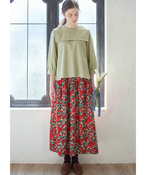 「シロップ.」 7分袖チュニック LARGE アイボリー レディース_画像4