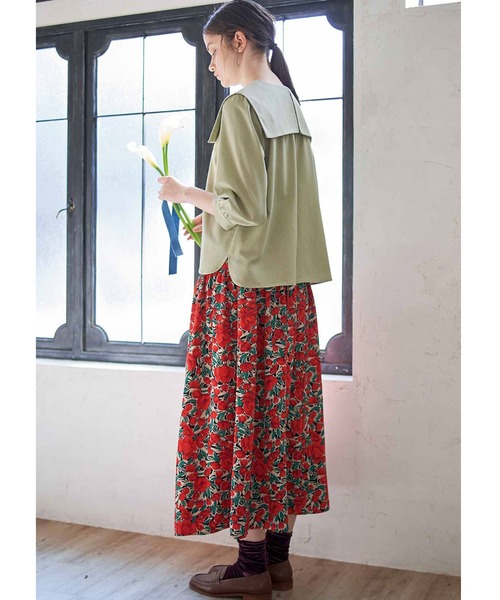 「シロップ.」 7分袖チュニック LARGE アイボリー レディース_画像5