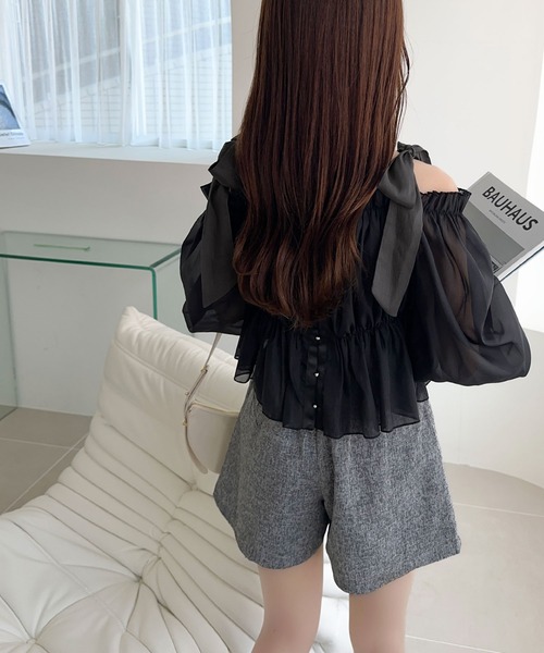 「mily bilet」 長袖ブラウス X-LARGE ブラック レディース_画像7