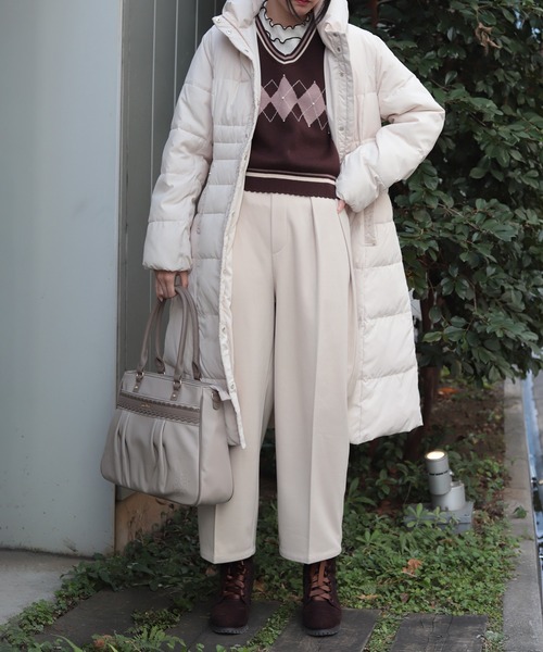 【美品】axes femme ホワイトダックダウンコート　ロング　ベージュ　L axes femme（アクシーズ ファム） ダウンコート MEDIUM ベージュ