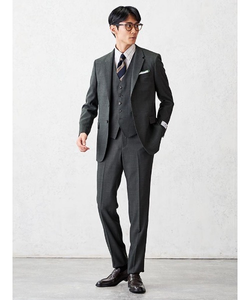 「Perfect Suit FActory」 「EDWIN」スラックス S カーキ メンズ_画像3