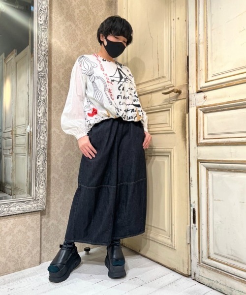 「gomme」 デニムパンツ MEDIUM ブラック系その他 レディース_画像7