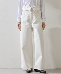 R.H.vintageハイウエストストレッチデニムパンツ/ホワイト/24 未使用 Whim Gazette（ウィム ガゼット） ワイドパンツ ジーンズ デニム