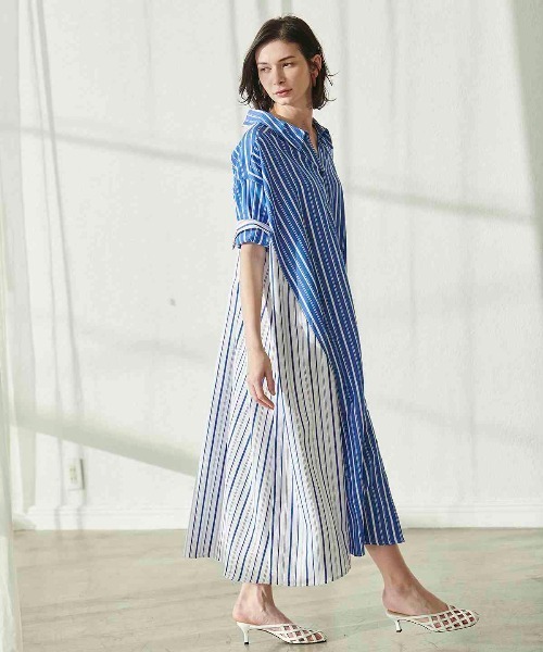「AND COUTURE」 シャツワンピース MEDIUM パープル系その他4 レディース_画像5