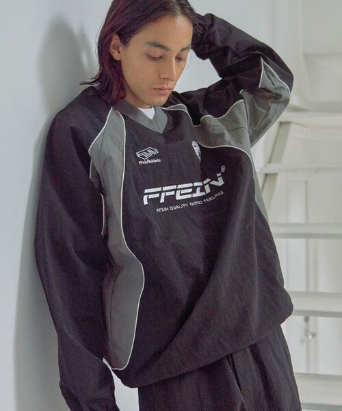 「FFEIN」 ナイロンブルゾン LARGE ネイビー メンズ_画像5