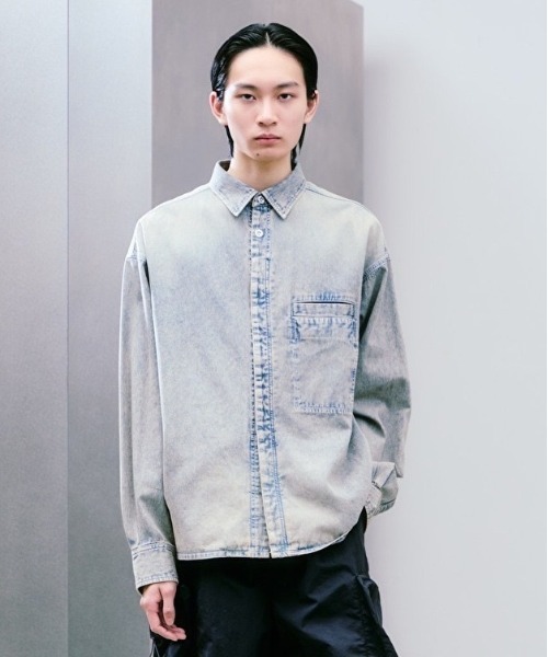 HEREIAM シャツ 「HEREIAM MEN」ユニセックス/MID DENIM シャツ メンズ