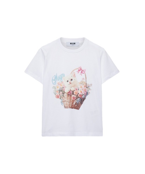 tシャツ MSGM FLOWER BASKET CAT Tシャツ レディース