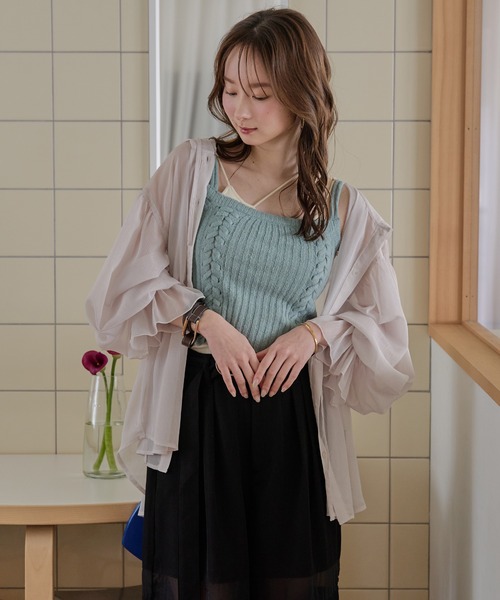 EVERYDAY I LIKE Sheer Blouse シアーブラウス mideal（マイディール） ブラウス シャツ sheer hooded blouse シアー