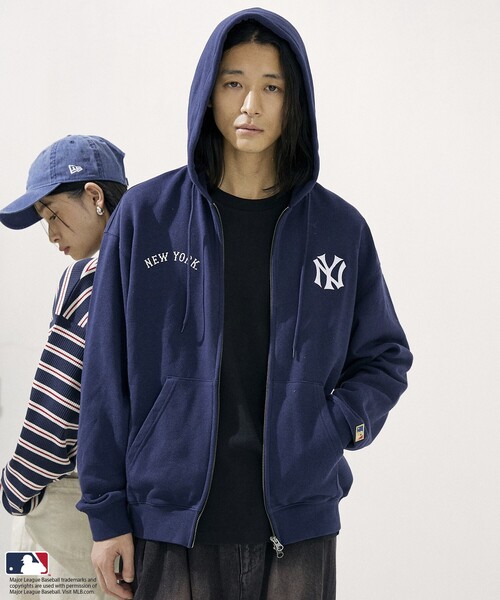 MLB 「FREAK'S STORE」ジップアップパーカー MEDIUM グレー メンズ