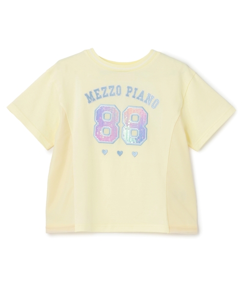 mezzo piano tシャツ スパンコールナンバリング 半袖Tシャツ キッズ