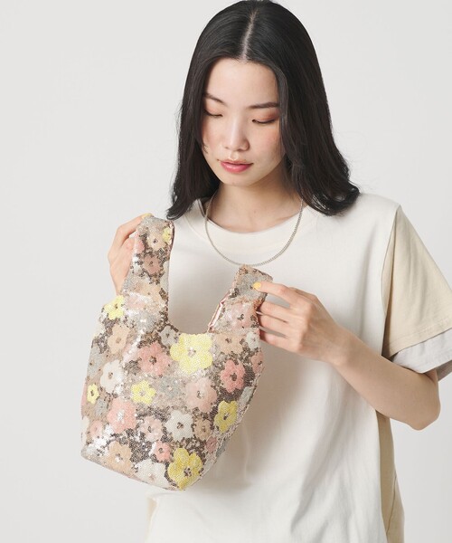 花バッグ HVISK（ヴィスク） トートバッグ 「HVISK」LUMA スパンコール フラワー