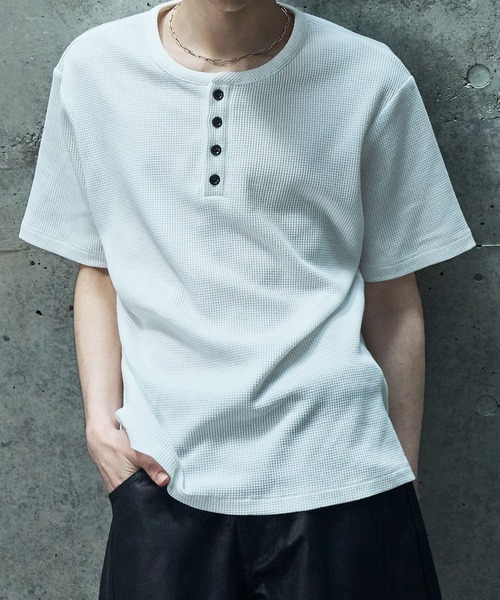 LANDNESS tシャツ 「LANDNESS/ランドネス」VINTAGE WAFFLE HENLEY TEE 