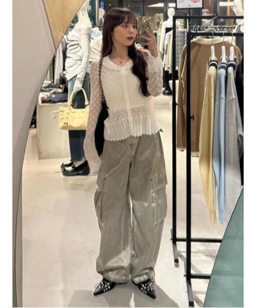 SLY（スライ） カーディガン FRILL OPENWORK KNITTING C/D フリル
