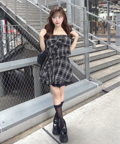 one way（ワンウェイ） ワンピース 夏 半袖 2wayリボンペプラム