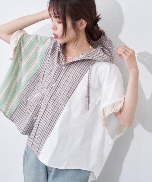 etsinta（エシンタ） ブラウス シャツ 「etsinta」パッチワーク