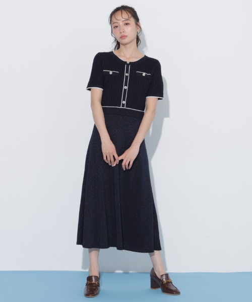 JILL by JILLSTUART ロングワンピース 紺 M ノースリーブ JILL by JILL STUART（ジルバイジルスチュアート） ワンピース 半袖