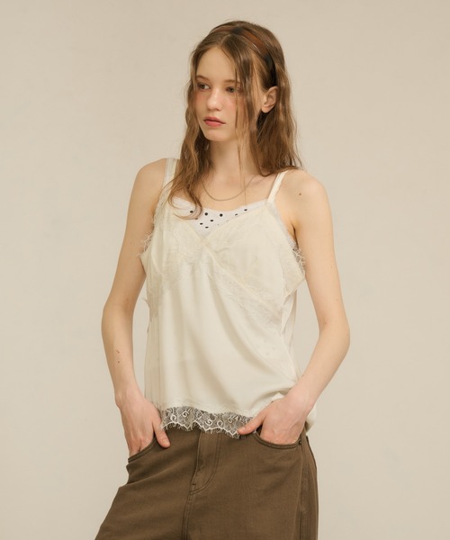 hazyl キャミソール cross lace camisole / クロスレースキャミソール