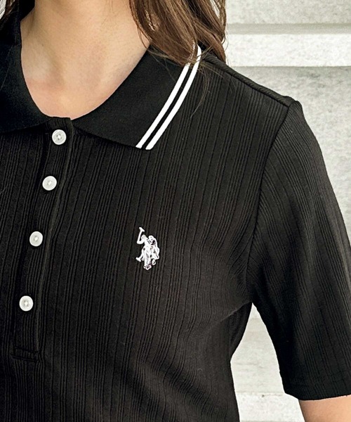 「U.S. POLO ASSN.」 半袖ポロシャツ X-LARGE オフホワイト レディース_画像4
