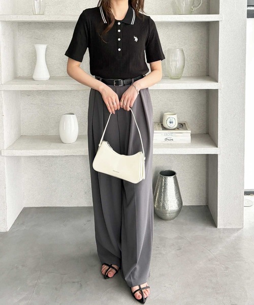 「U.S. POLO ASSN.」 半袖ポロシャツ X-LARGE オフホワイト レディース_画像6
