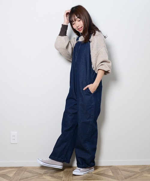 しおぱん様　Kサロペットチャコール 花柄キャミサロペット サロペット レディース ロング 送料無料
