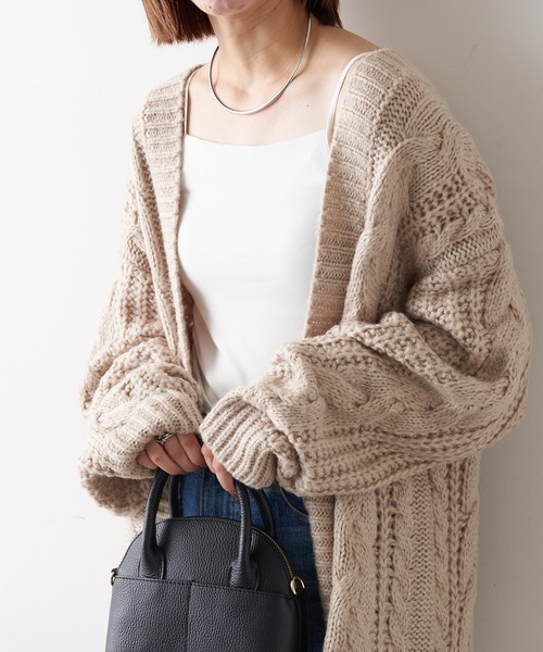 カーディガン Zozotown限定 モヘアライクケーブルルーズニットカーディガン Zozotown Paypayモール店 通販 Paypayモール